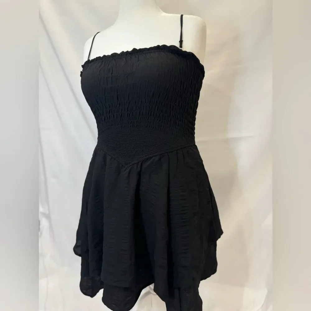 Black Dress with Ruched Top - Picture 5 of 6